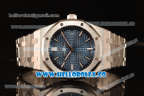 Audemars Piguet Royal Oak 41mm Clone AP 3120 All Steel Blue Dial 15400ST.OO.1220ST.03 - Click Image to Close